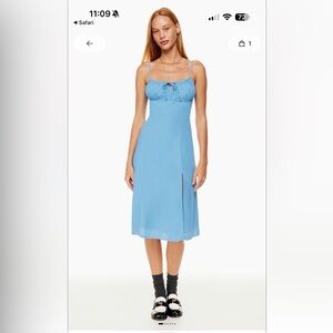 Aritzia Sunday best Delilah midi dress azurine blue XS